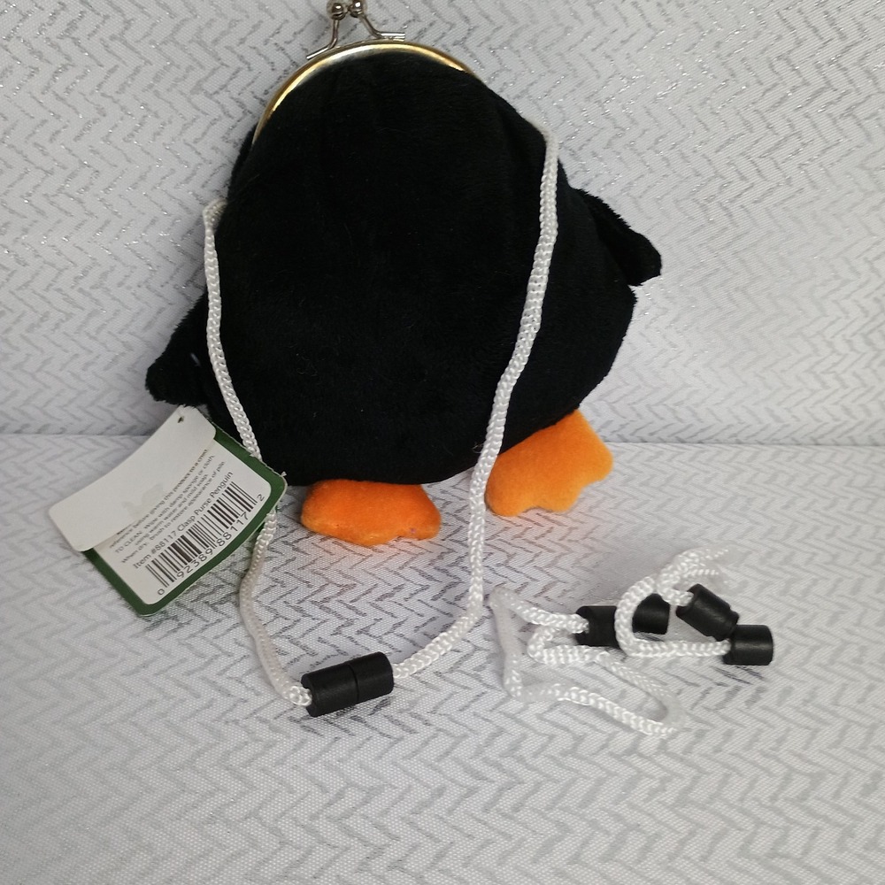 Wild Republic Penguin Plush Clasp Coin Purse 6"Wallet Breakaway Strap Kids - Picture 2 of 9